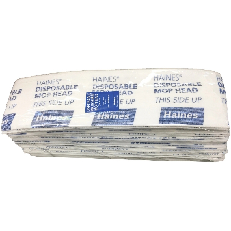 Haines Single Use Microfibre Mop Heads Carton Of 200