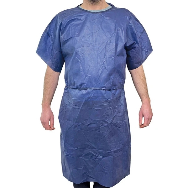 Haines Economy Patient Gown Dark Blue Medium Carton Of 100
