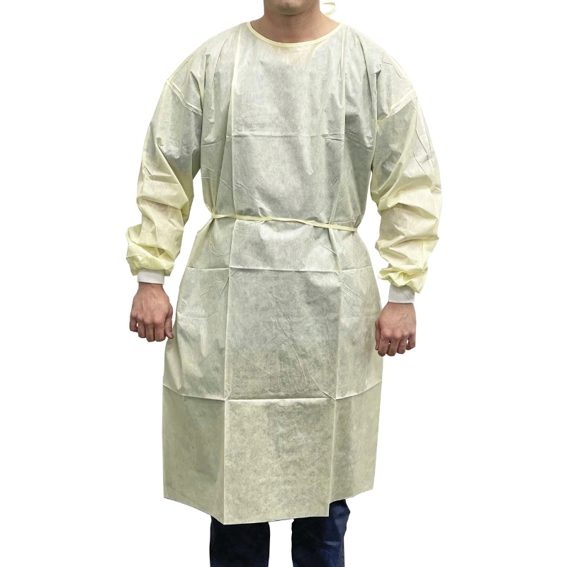 Haines AAMI Level 1 Staff Isolation Gown Yellow Standard Carton Of 100
