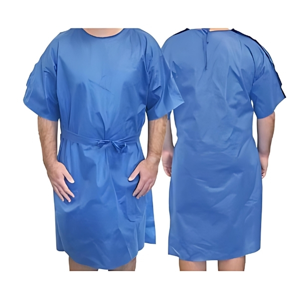 Haines Haines Easy-Wrap No-Gap Gown Dark Blue Medium Carton Of 100