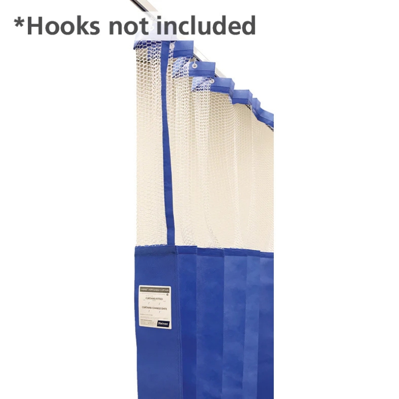 Haines Antimicrobial Medical Curtains With Mesh Top 4.5m x 2.3m Summer Blue