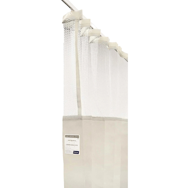 Haines Antimicrobial Medical Curtains With Mesh Top 4.5m x 2.3m Neutral
