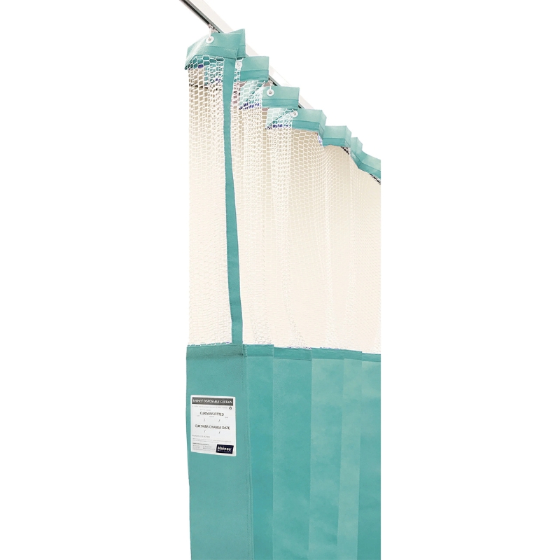 Haines Antimicrobial Medical Curtains With Mesh Top 7.5m x 2.3m Teal