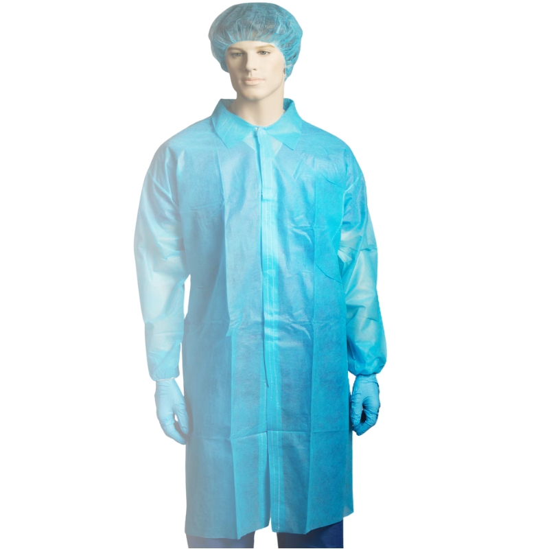 Bastion Polypropylene Labcoat No Pocket Blue Carton Of 100