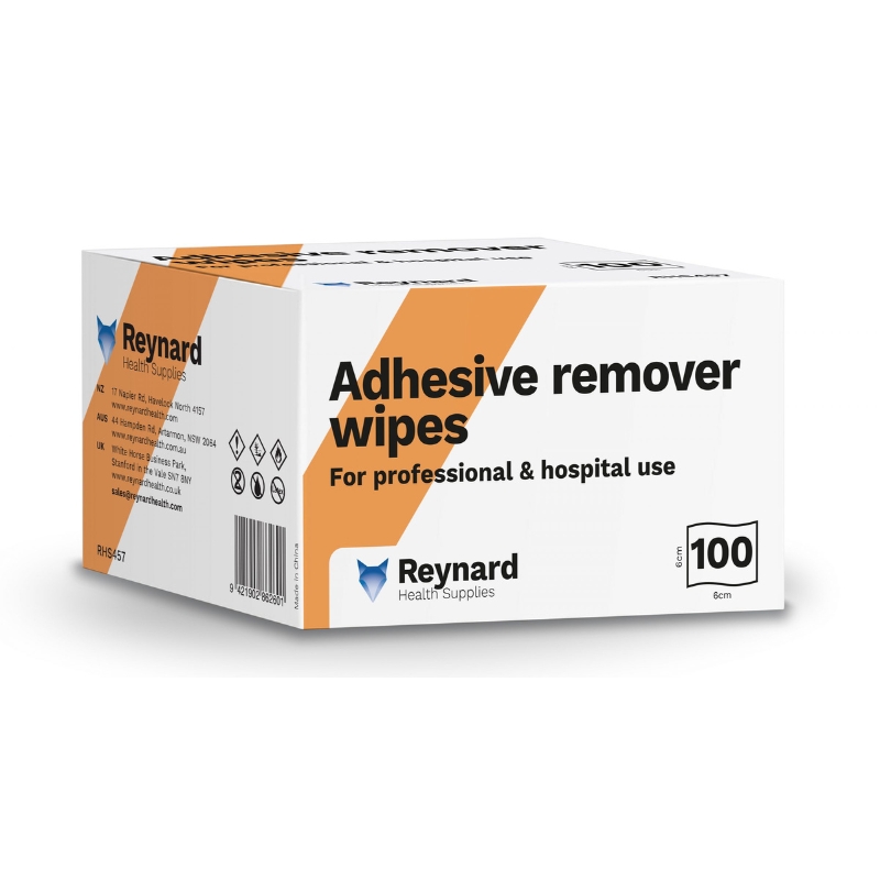 Reynard Adhesive Remover Wipes Box of 100