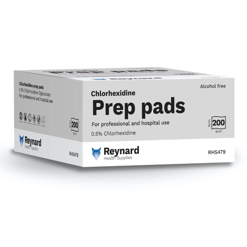 Reynard 0.5% Chlorhexidine Prep Pad Box Of 200