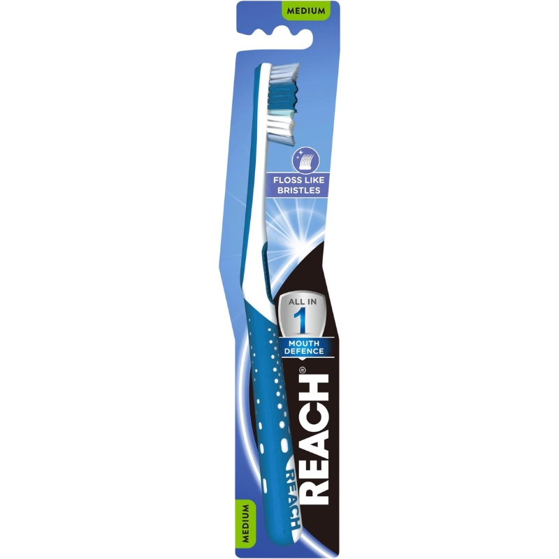 Reach All In 1 Mouth Defence Toothbrush Medium - Box Of 8