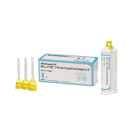 Zhermack Elite Transparent A-Silicone Lab Matrix Material Kit 1x50ml + 6 Mixing Tips Tube Yellow