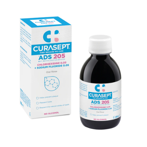 Curasept Chlorhexidine and Sodium Fluoride 0.05% Mouth Rinse 200ml