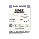 Dynek Biovek Synthetic Absorbable 3/0x76cm On 19mm 3/8 Undyed Beige Sutures NAB1305C Box Of 12