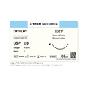 Dynek Dysilk Black Natural Non Absorbable 2/0x45cm On 28mm 3/8 Sutures S207 Box Of 36