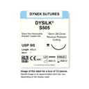 Dynek Dysilk Black Natural Non Absorbable 5/0x45cm On 19mm 3/8 Sutures S505 Box Of 12