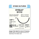 Dynek Dysilk Black Natural Non Absorbable 1x76cm On 40mm 1/2 Sutures S1112 Box Of 12