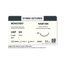 Dynek Monovek Synthetic Absorbable 3/0x76cm On 24mm 3/8 Dyed Violet Sutures NAM1306 Box Of 36