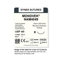 Dynek Monovek Synthetic Absorbable 4/0x45cm On 13mm 3/8 Dyed Violet Sutures NAM4049 Box Of 12