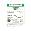 Dynek Nylene Blue Synthetic Non Absorbable 2/0x45cm On 28mm 3/8 Sutures N207 Box Of 12