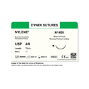 Dynek Nylene Blue Synthetic Non Absorbable 4/0x76cm On 19mm 3/8 Sutures N1405 Box Of 36