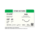 Dynek Nylene Blue Synthetic Non Absorbable 4/0x45cm On 24mm 3/8 Sutures N406 Box Of 36