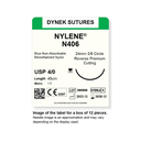 Dynek Nylene Blue Synthetic Non Absorbable 4/0x45cm On 24mm 3/8 Sutures N406 Box Of 12