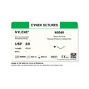 Dynek Nylene Blue Synthetic Non Absorbable 5/0x45cm On 13mm 3/8 Sutures N5049 Box Of 36