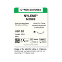 Dynek Nylene Blue Synthetic Non Absorbable 5/0x45cm On 13mm 3/8 Sutures N5049 Box Of 12