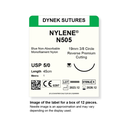 Dynek Nylene Blue Synthetic Non Absorbable 5/0x45cm On 19mm 3/8 Sutures N505 Box Of 12