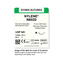 Dynek Nylene Blue Synthetic Non Absorbable 6/0x45cm On 11mm 3/8 Sutures N602D Box Of 12