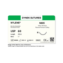 Dynek Nylene Blue Synthetic Non Absorbable 6/0x45cm On 19mm 3/8 Sutures N605 Box Of 36