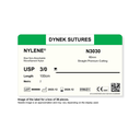 Dynek Nylene Blue Synthetic Non Absorbable 3/0x100cm On 60mm Sutures N3030 Box Of 36