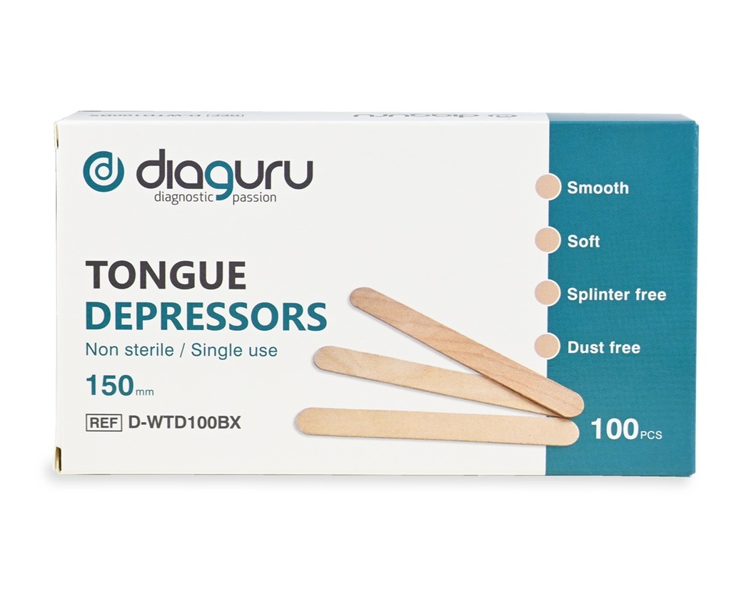 Wooden Tongue Depressor Non-Sterile Box of 100