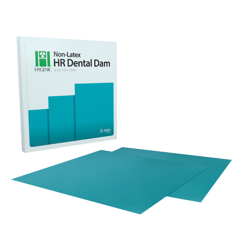 Hygenic Dental Dam Non-Latex HR Teal Medium 150x150mm Box Of 15