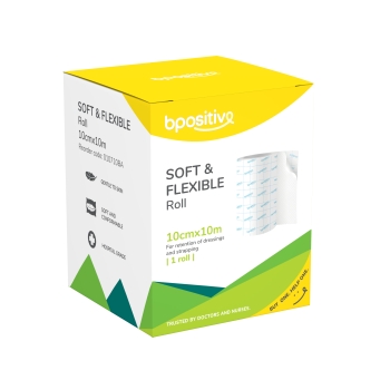 Bpositive Soft And Flexible Fixation Roll 10cm x 10m White