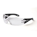 Uvex Pheos Glasses Custom Bridge Black/Grey Frame Clear Lens