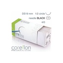 Coreflon Surgical Sutures PTFE 4/0 1/2 Circle Taper Cut 19mm DS Black Pack Of 12