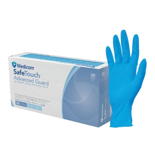 Medicom SafeTouch Advanced Guard Nitrile Examination Gloves Blue Medium Box Of 100