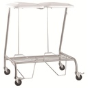 Pacific Medical Stainless Steel Double Linen Trolley With Foot Operated Lid