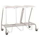 Pacific Medical Stainless Steel Triple Linen Trolley With Foot Operated Lid