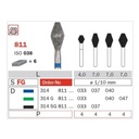 Diaswiss Diamond FG Barrel Bur 314 811 037 Medium Pack Of 5
