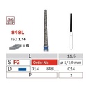 Diaswiss Diamond FG Extra Long Flat End Taper Bur 314 848L 014 Medium Pack Of 5