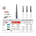 Diaswiss Diamond FG Extra Long Round End Taper Bur 314 850L 016 Coarse Pack Of 5