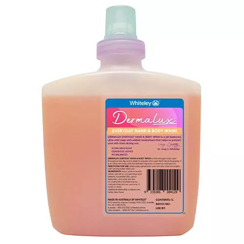 Whiteley Dermalux Everyday Hand And Body Wash Ultra Mild Soap 1 Litre