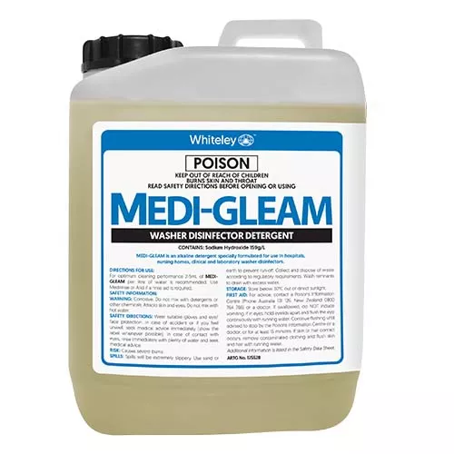 Whiteley Medi-Gleam Washer Disinfector Detergent Squat 5 Litres