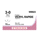 Ethicon Vicryl Rapide Synthetic Undyed 3/0x75cm On 19mm 3/8 Sutures W9923 Box Of 12