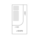 Medical Curtain Track J Shape 2600mm x 1400mm Silver