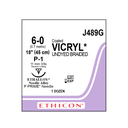 Ethicon Vicryl Undyed 6/0x45cm On 11mm 3/8 Sutures J489G Box Of 12