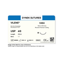 Dynek Vilene Blue Synthetic Non Absorbable 4/0x45cm On 16mm 3/8 Sutures V404 Box Of 36