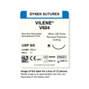 Dynek Vilene Blue Synthetic Non Absorbable 6/0x45cm On 16mm 3/8 Sutures V604 Box Of 12