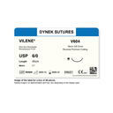 Dynek Vilene Blue Synthetic Non Absorbable 6/0x45cm On 16mm 3/8 Sutures V604 Box Of 36