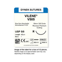 Dynek Vilene Blue Synthetic Non Absorbable 5/0x45cm On 19mm 3/8 Sutures V505 Box Of 12